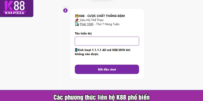 Các phương thức liên hệ K88 phổ biến